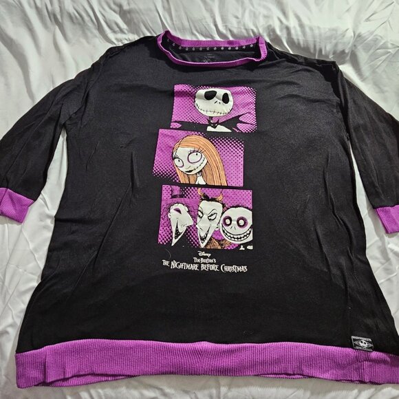 Disney Women’s Nightmare Before Christmas Soft Long Tunic Pajama Top 3X - Picture 1 of 5